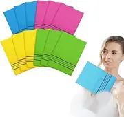 12 Pcs Korean Exfoliating Mitt, Exfoliating Washcloth, Colorful Korean Exfoliating Cloth（Yellow, Green, Blue, Rose）