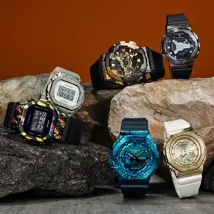 【CASIO 卡西歐】G-SHOCK 40週年限定 探險家之石系列 七彩 太陽石 金屬錶殼 經典方型 GM-5640GEM-1_43.2mm