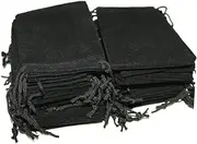 TOVINANNA 5pcs Flannel Drawstring Bag Multifunctional Storage Pouch for Hair Dryer Jewelry Material Black Easy Open Close with Strong Drawstrings