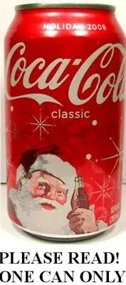 Coca-Cola Christmas Holiday 2008 USA FULL NEW 12oz Can American Coke Limited Ed.