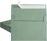 Wishop 50 Pack 4 x 6 Envelopes Sage-Green A6 Envelopes Self Seal for Wedding, Party Invitations, Greeting Cards, Announcements, Photos (4 3/4 x 6 1/2 Inches)