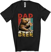[Generic] Dad Beer; Sarcastic Father's Day Bear Drinking Beer; Vintage Retro Family Drunker Group Unisex T-Shirt
