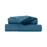 Kingtex Steel Blue Ultra-Soft Micro Flannel Sheet Set 40 cm Wall