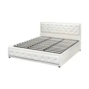 Midea Bed Frame with Storage Space Gas Lift Bed Mattress Base White