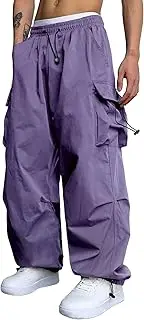 [Generic] Baggy Cargo Pants for Men 2025 Trendy Casual Y2k Parachute Pants Comfy Loose Hip Hop Harem Sweatpants with Pockets