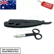 Barber Pocket Hair Shaving Razor & Cuticle Nail Scissor Manicure