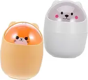 jojofuny Adorable Animal Design Trash Can Small Desk Waste Basket Fabric Storage Bin for Bedroom Office