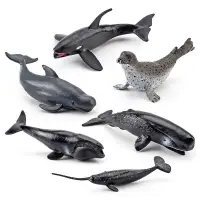 在飛比找蝦皮購物優惠-A0270 仿真獨角鯨弓頭鯨據齒魚斑海豹黑腳企鵝迷你海洋動物