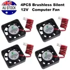 4 Pack Brushless Silent Computer Fan 3D Printer 12V 0.08A PC Case Cooling Fans