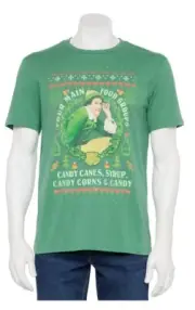 ELF WILL FARREL CHRISTMAS Four Food Groups T-Shirt MENS LARGE Holiday Movie New
