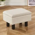 Cpintltr Linen Small Foot Stool Ottomans Multifunctional Footrest Storage Ott...