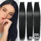 Invisible Tape In Remy Human Hair Extensions Seamless Skin Weft Blond Baby Light