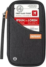 [DEFWAY] Travel Wallet and Passport Holder - Family Passport Holder for 4, RFID Travel Passport Wallet for Men Women,Travel Accessories for Plane (Black)