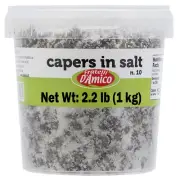 Capers in Salt, Size #10, Italian Salted Capers, Caperi, NON-GMO, Product of Ita