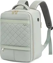 [Yankony] Ryanair Cabin Bags 40x20x25 Underseat, Small Diamond Embroidery Cabin Bag Multiple Pockets Travel Women Backpack 20L Carry on Rucksack for Airplanes Flight Underseat Hand Luggage Bag, Mint