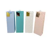 bulk 24 Bottle Gift Bag Foil Dot 4 Assort 12x36cm