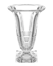 Barski Handmade 11.25in Cut Crystal Footed Vase