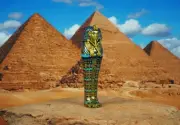 Egypt Egyptian Civilization Pyramid Pharaoh King Tut Mummy Statue Figure K1166 A