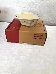 Longaberger Shamrock Ramekin with Candle New in box