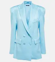[Alex Perry] Alex Perry Wells crêpe satin blazer AU 16 blue