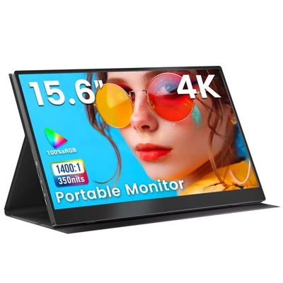 Portable Monitor 4K 15.6 inch UHD 3840X2160 100% sRGB USB-C HDMI IPS HDR Exte...
