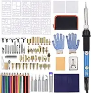 Wood Burning Kit with 105Pcs Soldering Iron Tips Multifunctional Wood Burner Tool Adjustable Temperature 200-450℃ Professional Pyrography Pen for Woodburning Embossing Carving Soldering Adults