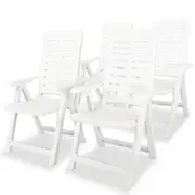 Reclining Garden Chairs 4 pcs Plastic White vidaXL