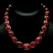 Wedding Necklace Natural Ruby Solid 925 Sterling Silver Women Handmade Jewelry
