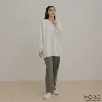 在飛比找momo購物網優惠-【MO-BO】MIT內刷毛寬鬆長版大學T