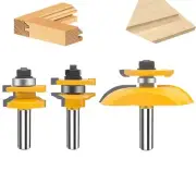TATAIWAIN 1/2-Inch Shank 3 Bit Raised Panel Cabinet Door Router Bit Set Back-...
