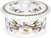 Portmeirion Botanic Garden 3pt Casserole Dish with Cover | Sweet Pea Motif | Porcelain | Chip-Resistant Glaze | Dishwasher, Microwave, Freezer, and Oven Safe