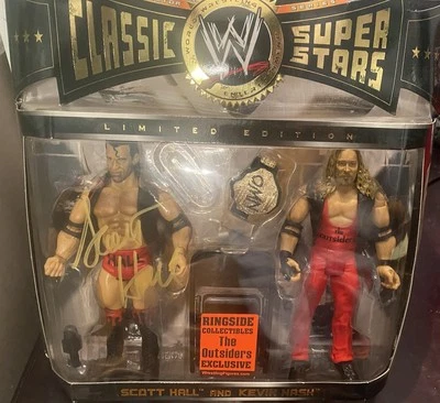 WWE Jakks Classic Superstars OUTSIDERS HALL & NASH Ringside Exclusive SIGNED