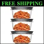 Rubbermaid Premier 5-Cup BPA-Free Food Storage Set - 3 Stackable Containers