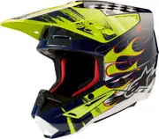 Alpinestars S-M5 Rash, motocross helmet , color: Dark Blue/Neon-Yellow/White , size: L
