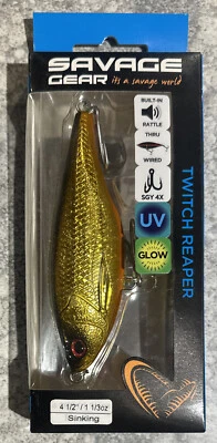 Savage Gear Twitch Reaper 115 4.5” Sinking Gold Black Back