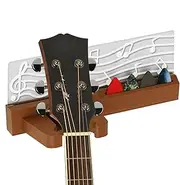 Wall Guitar Hanger with Light - Wall Mount Guitar Hanger for Storage - Guitar Pick Holder USB Plug-in LED Ukulele Instrument Stand for Studio, Music Classroom