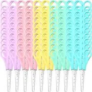 Gisafai 100 Pcs 5'' Scissors Bulk for Kids Safety Blunt Tip Scissors Stainless Steel Sharp Blade Easy Grip 5 Pastel Colors Kids for Office Sewing Home Craft School Supplies