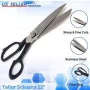 Tailor Scissors Stainless Steel Upholstery Dressmaking Altering Sewing Shears12"