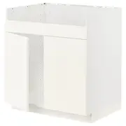 METOD base cab f HAVSEN double bowl sink, white/Vallstena white, 80x60x80 cm
