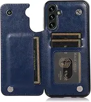 [GoshukunTech] Wallet Case for Galaxy A15 5G[Double Magnetic Clasp Durable Shockproof Cover] with Card Holders PU Leather Kickstand Card Slots for Samsung Galaxy A15 5G-Blue
