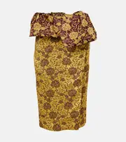 [Dries Van Noten] Dries Van Noten Floral ruffled midi skirt AU 10 yellow