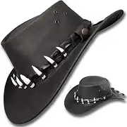 [Oztrala] 】Leather Hat Crocodile Band Mens Australian Outback Dundee Jacaru Cowboy HLC1