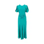 [VICTORIA BECKHAM] VICTORIA BECKHAM Gathered waist midi dress Woman 8 8 Green