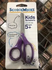 SchoolWorks 5-Inch Kids Scissors Blunt-Tip Squishgrip Handle Purple 12cm Ages 5+