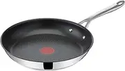 Tefal Jamie Oliver Cook's Direct Stainless Steel Frying Pan, 24 cm, Non-Stick Coating, Heat Indicator, Riveted Safe-Grip Handle, Induction Hob Compatible, E3040444
