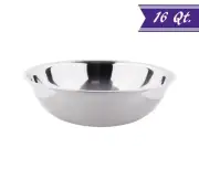 16 Quart Stainless Steel Mixing Bowl, Polished Mirror Finish Nesting Bowl