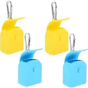 [HOMOCONO] 4pcs Silicone Storage Bag Coin Purse Key Shackle Purse Storage Organizer Change Wallet Coin Storage Bag Silicone Mini Bag Coin Pouch Keychain Silicone Pouch Wallet Pouch Metal