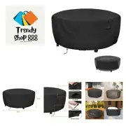 56 Inch Fire Pit Cover,600D Firepit Covers Round Waterproof Outdoor Patio Fir...