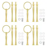 4 Set Cake Tray Stand Handle Plate Hardware Fitting, 3-Tiers Arc Gold