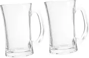2pcs Classic Beer Mugs Clear Glass Cups Dishwasher Safe Design for Beer Coffee Tea More Versatile Drinking Glasses for Everyday Use